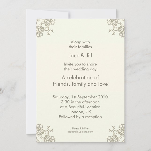 Convite Uma pequena Lacey (Creme) 5x7 (Frente)