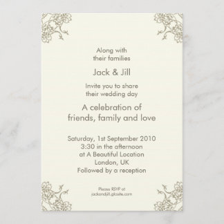 Convite Uma pequena Lacey (Creme) 5x7