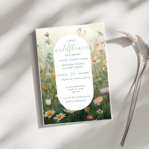 Convite Uma Pequena Menina Flor Silvestre Chá de Bebê Boho