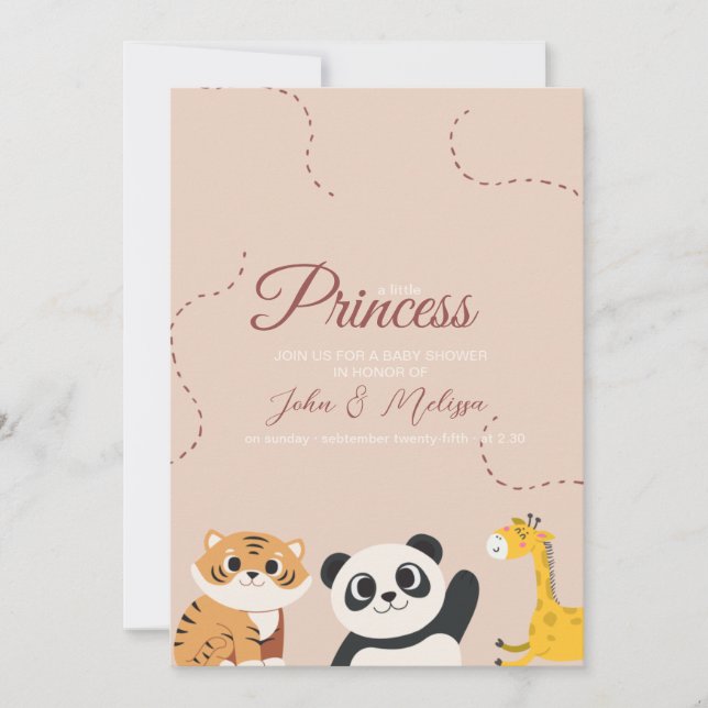 Convite Uma pequena princesa está a caminho (Frente)