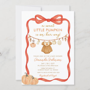 Convite Uma Pequena Pumpkin Doce está no caminho do Chá de