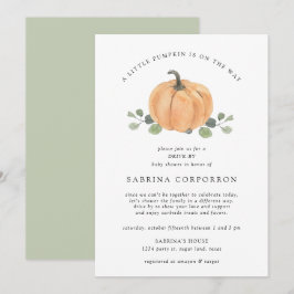 Convite Uma Pequena Pumpkin está no caminho da aquarela