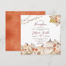 Convite Uma pequena queda de abóbora no Chá de fraldas de