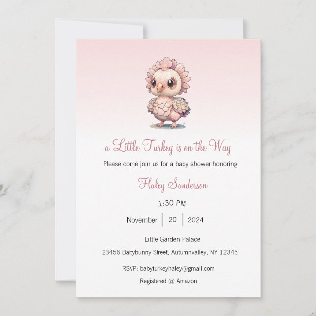 Convite Uma pequena Turquia está no caminho do convite, Ob (Frente)