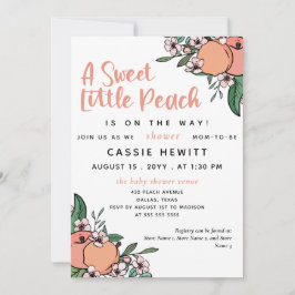 Convite Uma Pêssego Doce No Caminho Chá de fraldas