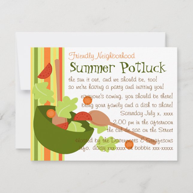 Convite Uma salada divertida e deliciosa (Frente)