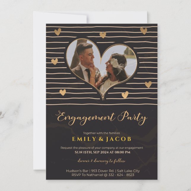 Convite Uma Sinfonia do Amor Nossa Celebração do Noivado (Frente)