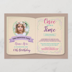 Convite Uma Vez Em Um Aniversário Do Livro De História D