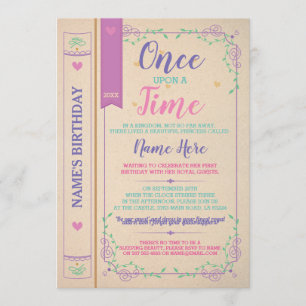 Convite Uma Vez Em Uma História De Tempo O Livro Aniversár