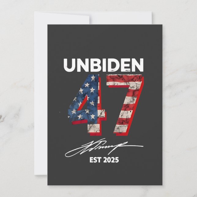 Convite Unbiden 47 Trump Est. 2025 4 De Julho (Frente)