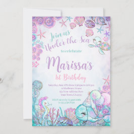 Convite Under the Sea Animals Birthday Invitation