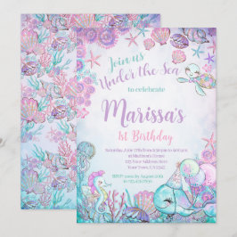 Convite Under the Sea Animals Birthday Invitation