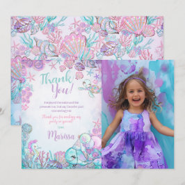 Convite Under the Sea Animals Thank You Cards with Photo