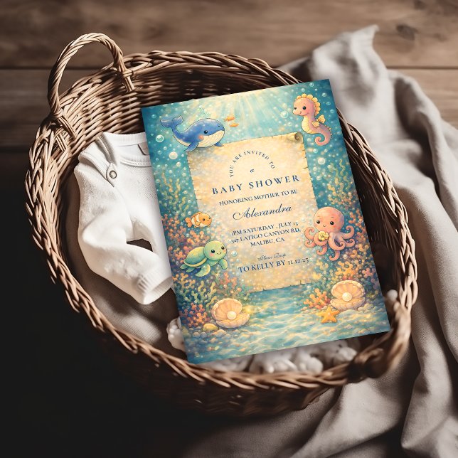 Convite Under The Sea Baby Shower (Criador carregado)