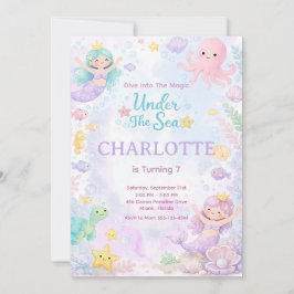 Convite Under The Sea Birthday Invitation Editable