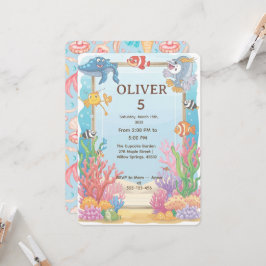 Convite Under the Sea Birthday Invitation, Oliver 4th