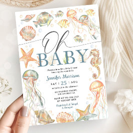 Convite Under The Sea Ocean Baby Shower Gender Neutral