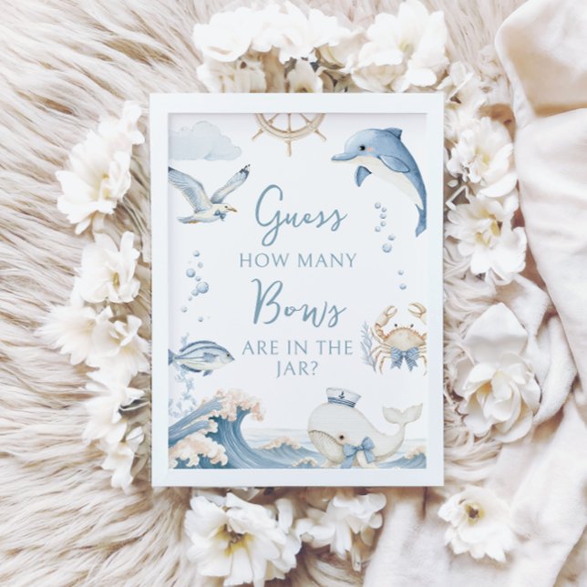 Convite Under the Sea Ocean How Many Bows Baby Boy Shower (Criador carregado)