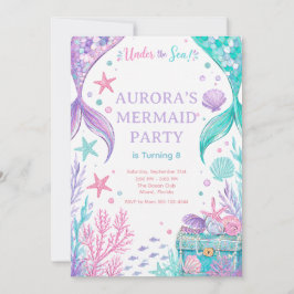 Convite Under The Sea Watercolor Party Invite