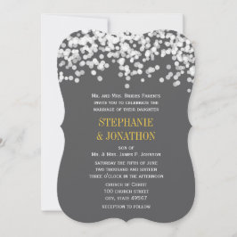 Convite Under the Stars Gray Yellow Modern Wedding Invites