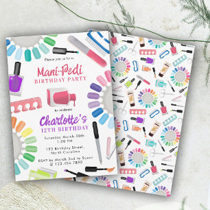 Convite Unhas Manicure Pedicure Mani Pedi Meninas Aniversá