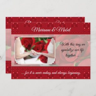 Convite União Civil Casada Lésbica com Rosas vermelhas
