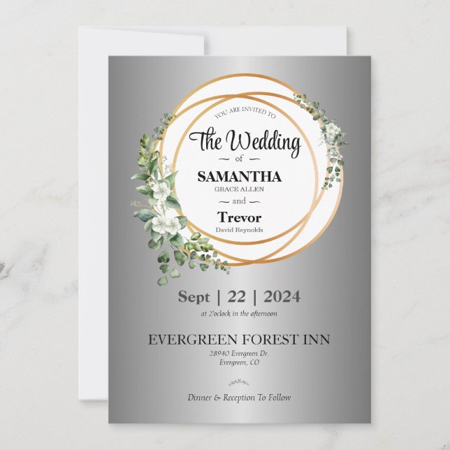 Convite União Dourada: Celebrando o Amor e o Compromisso (Frente)