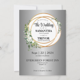 Convite União ouro Celebrando Casamento de Amor e Compromi