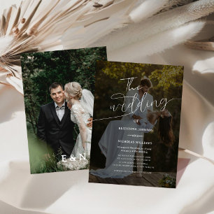 convite único e elegante para casamento de fotos m