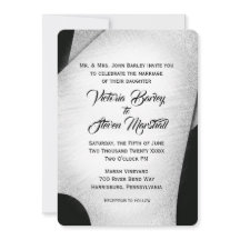 Convite Único para Casamento Negro e Branco