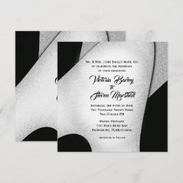 Convite Único para Casamento Negro e Branco