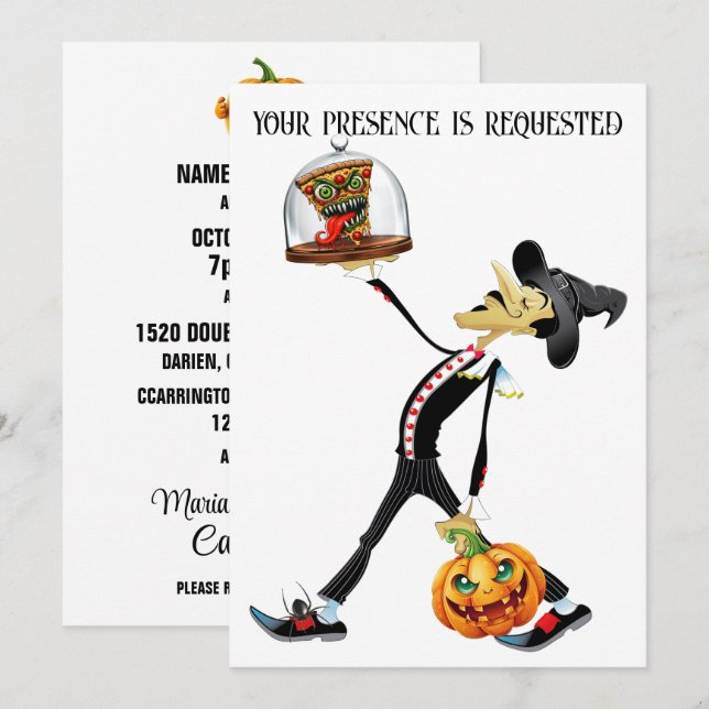 Convite Único para Encontro de Halloween (Frente/Verso)