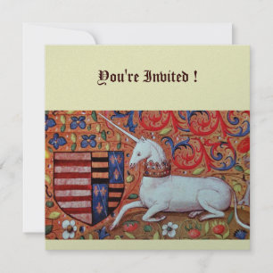 Convite UNICORN, azul-escuro, vermelho-branco