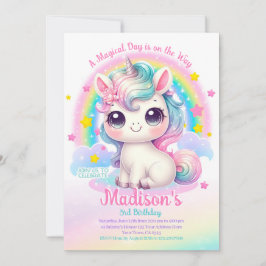 Convite Unicorn Birthday Invitation