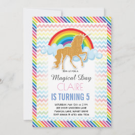 Convite Unicorn Birthday invitation Magical Rainbow