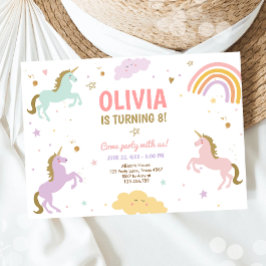 Convite Unicorn Birthday - Partido do Unicórnio Mágico do 