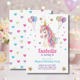 Convite Unicorn Birthday Party Invitation