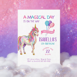 Convite Unicorn Birthday Party Invitation