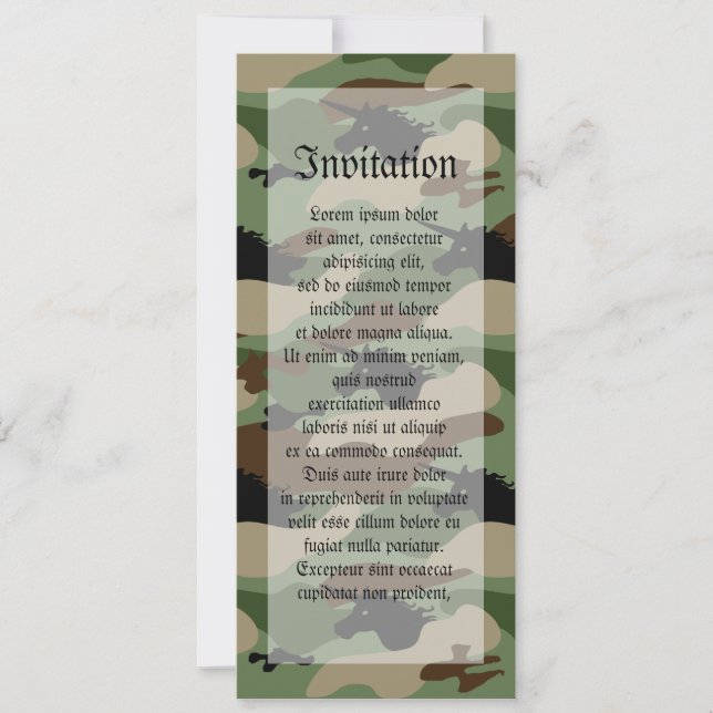Convite Unicorn Camouflage (Frente)