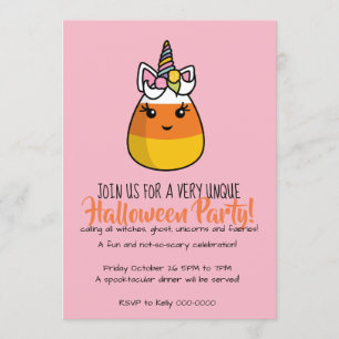 Convite Unicorn Candy Corn Invitation - Unicandycorn!