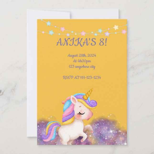 CONVITE UNICORN DE ANIVERSÁRIO (Frente)