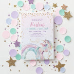 Convite Unicorn Kids Pastel Rainbow Aniversário<br><div class="desc">Convite de Aniversário do Pastel Rainbow Unicorn Kid - Um convite de aniversário de um unicórnio fofo para sua festa de aniversário de meninas. Todos os textos editáveis podem ser usados para o 3º,  4º,  5,  6,  7 ou qualquer idade!</div>