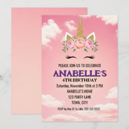 Convite Unicorn Personalized Magical Birthday Invitation  