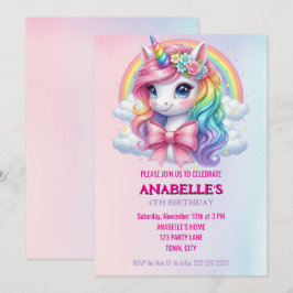 Convite Unicorn Personalized Magical Birthday Invitation  