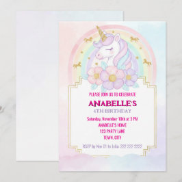 Convite Unicorn Personalized Magical Birthday Invitation  