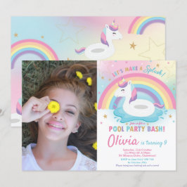 Convite Unicorn Piscina Party Birthday Unicorn Foto Floati