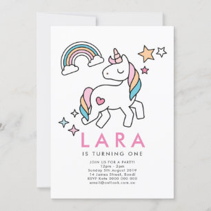 Convite Unicórn Rainbow