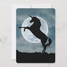 Convite Unicorn Silhouette Full Moon Night Sky, ZKOA