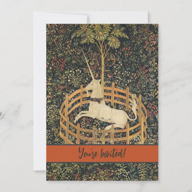 Convite Unicorn Tapestries Tapeçaria Clássica (Frente)