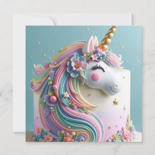 Convite UNICORN WHIMISCAL com ANIVERSÁRIO MANO COLORIDO